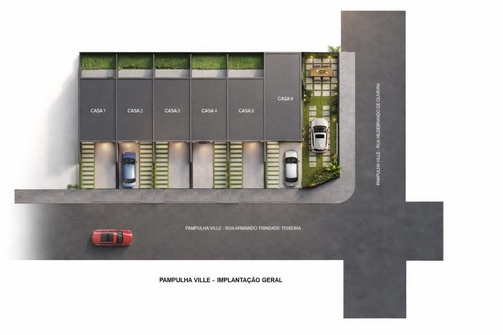 Implantação geral — as 6 casas