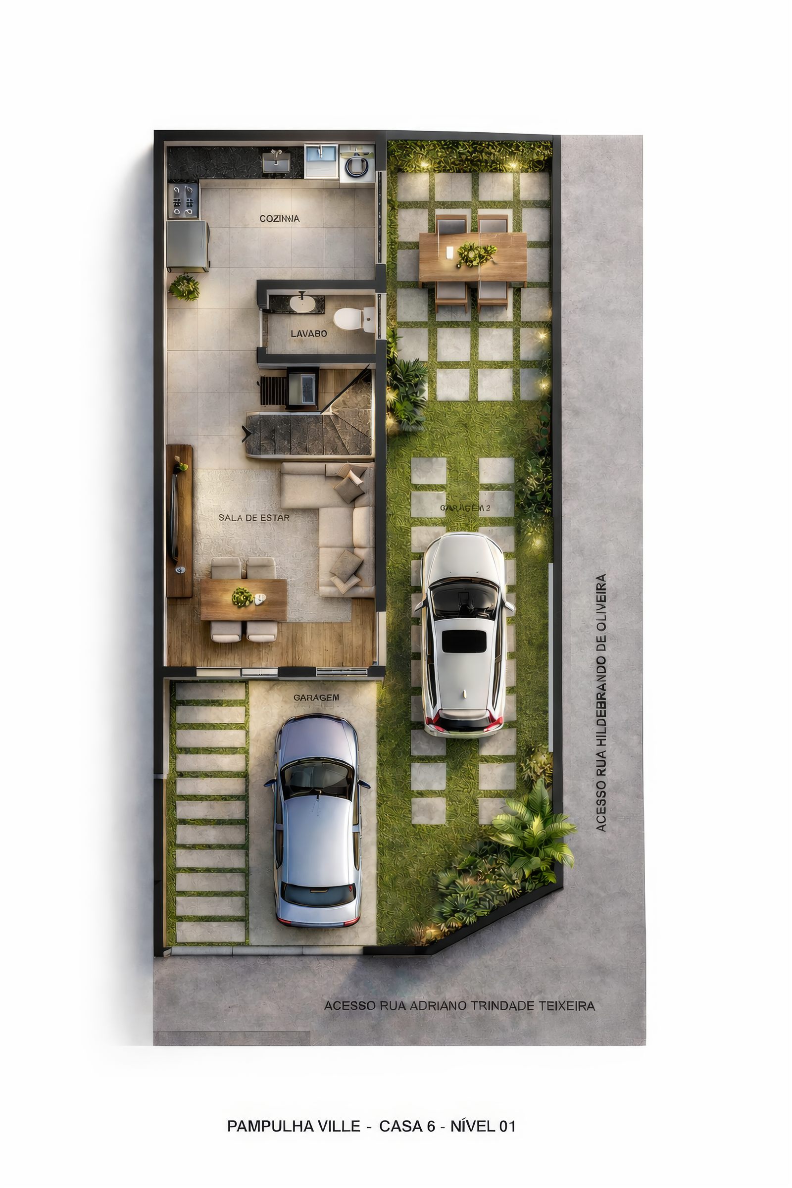 Planta Casa de Esquina — pavimento 1